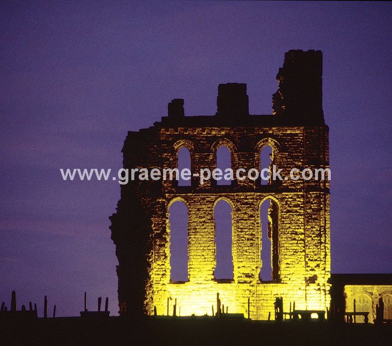 Tynemouth Priory at night