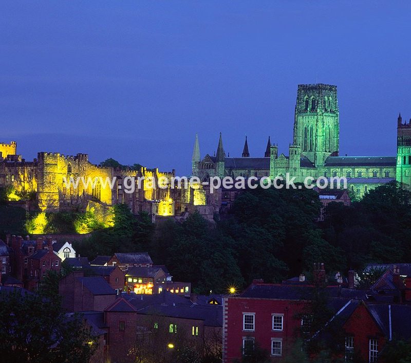 Durham Cathedral and Castle at night, Durham City, County Durham