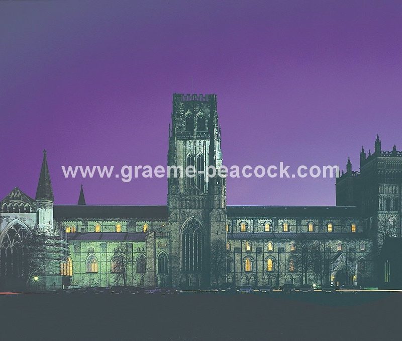 Durham Cathedral at night, Durham City, County Durham