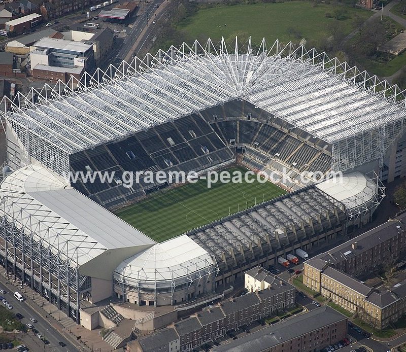 Aerial View of St James' Park (NUFC), Newcastle-upon-Tyne