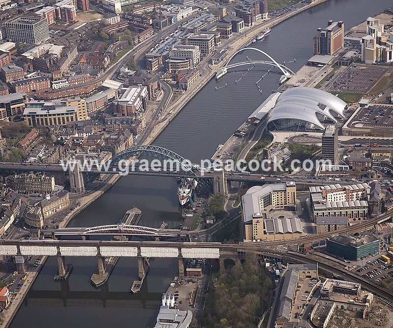 Aerial View of Newcastle and Gateshead Quayside