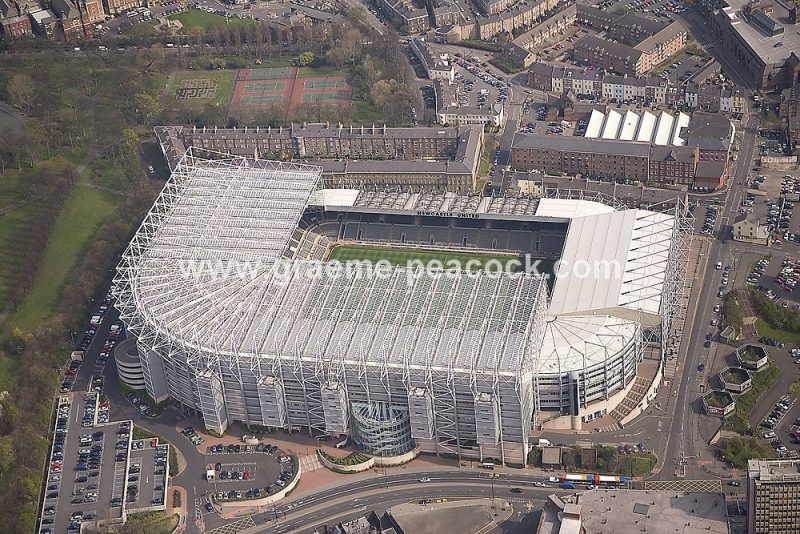 Aerial View of St James' Park (NUFC), Newcastle-upon-Tyne