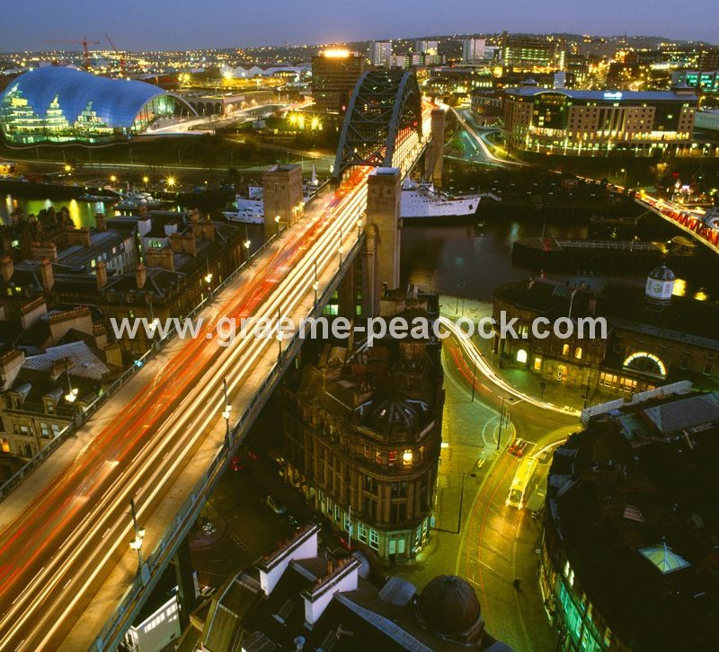 Newcastle and Gateshead at night