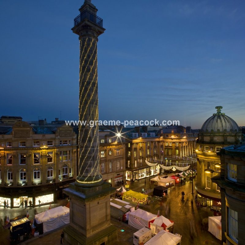 Christmas Lights, Grey's Monument, Newcastle upon Tyne