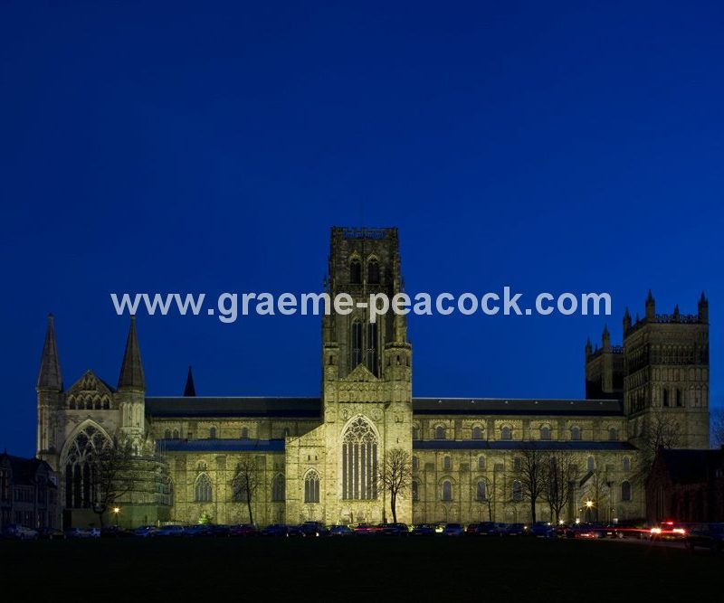Durham Cathedral at night, Durham City, County Durham
