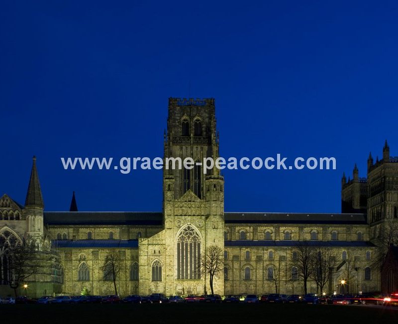 Durham Cathedral at night, Durham City, County Durham