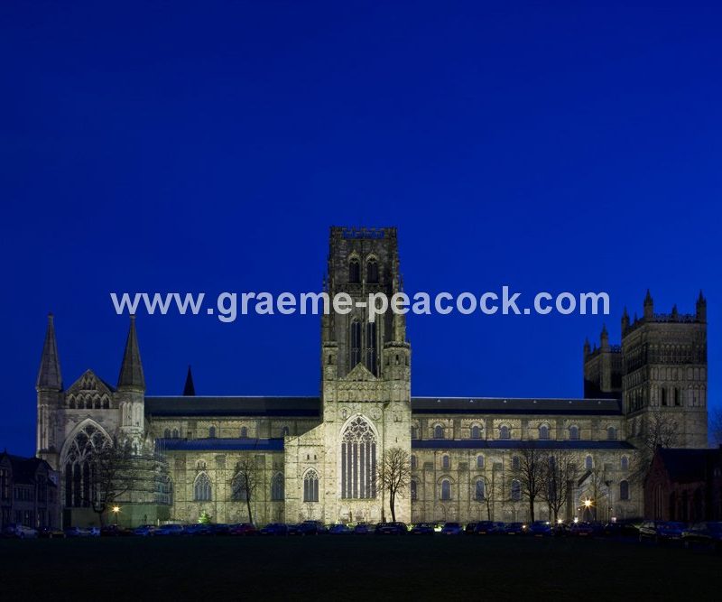 Durham Cathedral at night, Durham City, County Durham