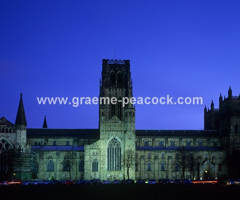 Durham Cathedral at night, Durham City, County Durham