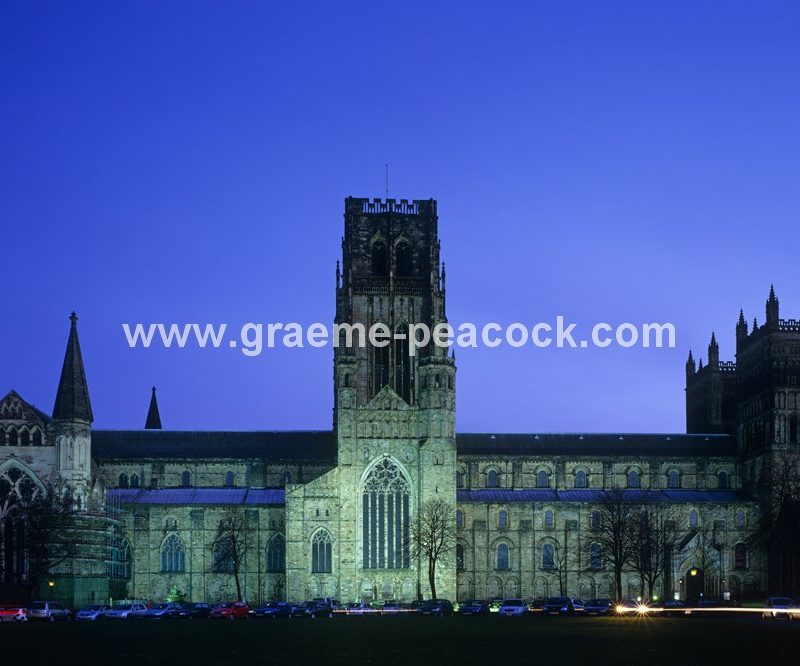 Durham Cathedral at night, Durham City, County Durham