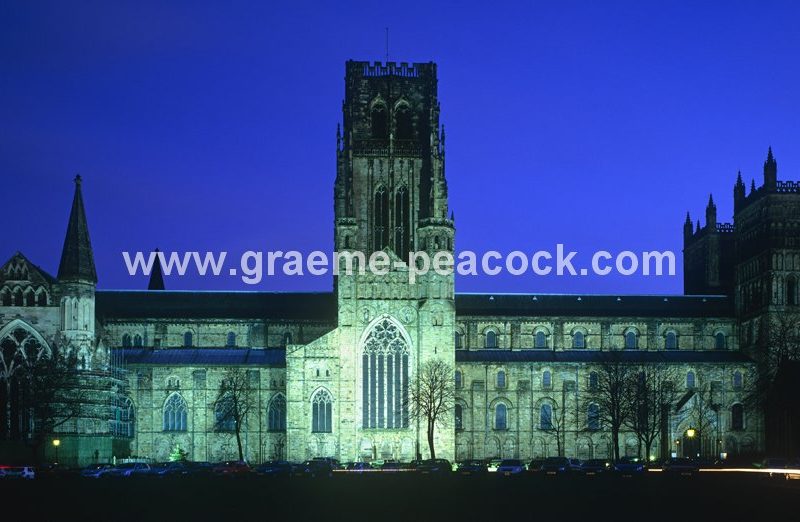 Durham Cathedral at night, Durham City, County Durham