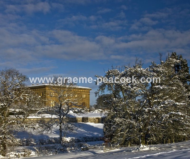 Belsay Hall in winter,  Belsay Estate,  Northumberland