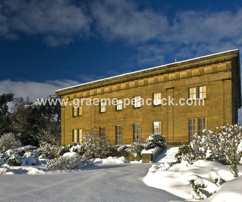 Belsay Hall in winter,  Belsay Estate,  Northumberland