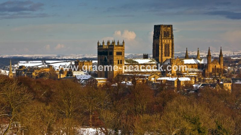 Durham Cathedral in winter,  Durham City,  County Durham