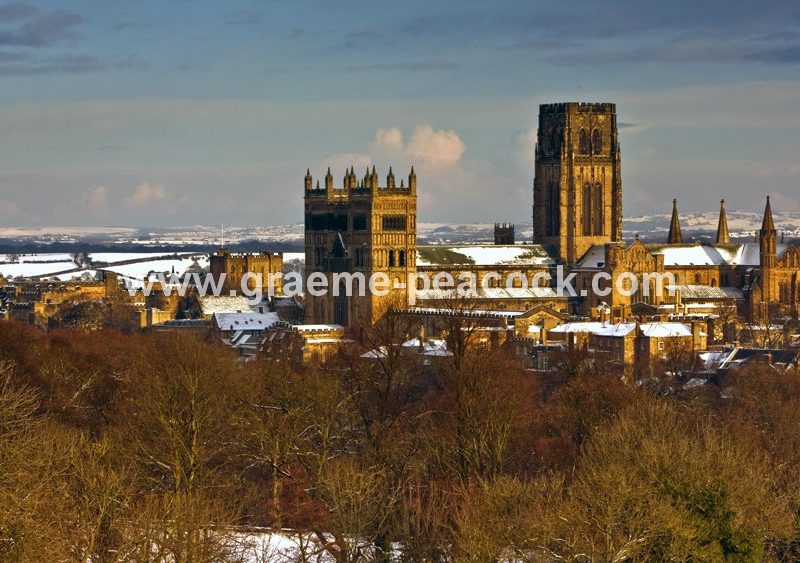 Durham Cathedral in winter,  Durham City,  County Durham