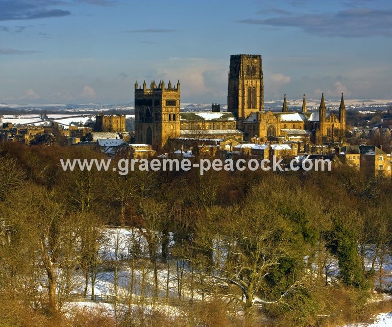Durham Cathedral in winter,  Durham City,  County Durham
