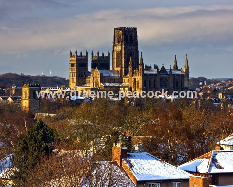 Durham Cathedral in winter , Durham City,  County Durham