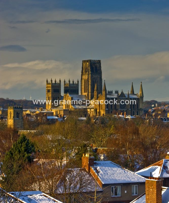 Durham Cathedral in winter,  Durham City,  County Durham