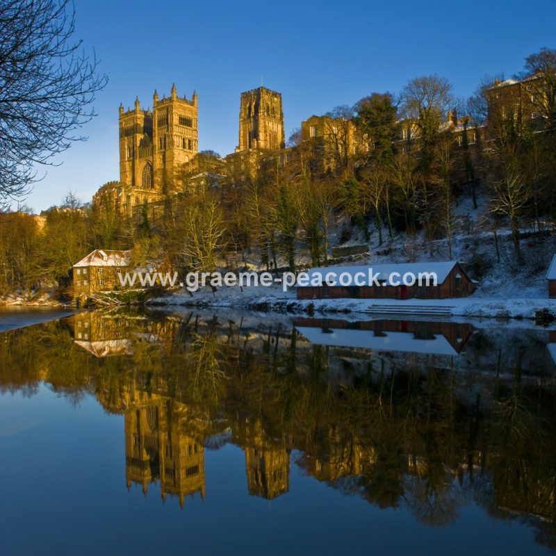 Durham Cathedral in winter,  Durham City,  County Durham