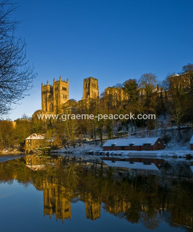 Durham Cathedral in winter,  Durham City,  County Durham