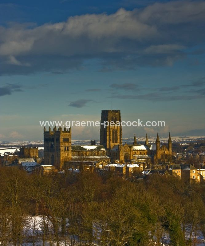 Durham Cathedral in winter,  Durham City,  County Durham