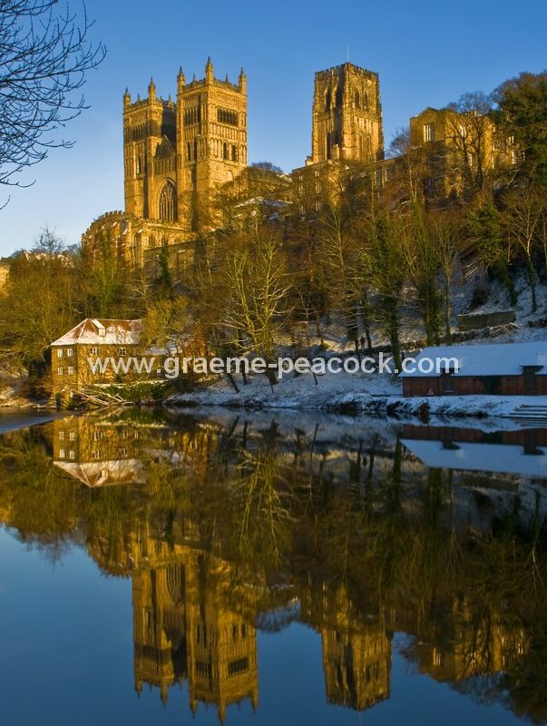 Durham Cathedral in winter,  Durham City,  County Durham