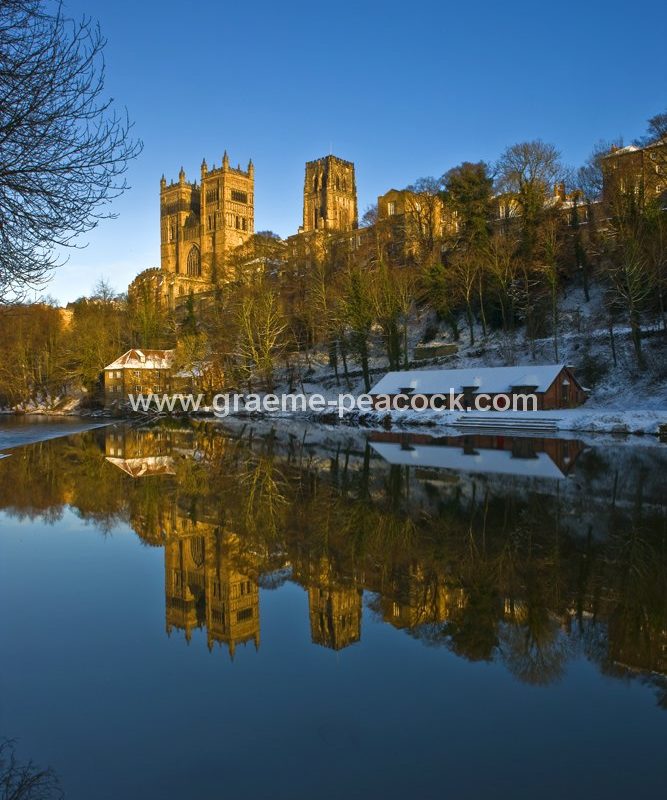 Durham Cathedral in winter,  Durham City,  County Durham