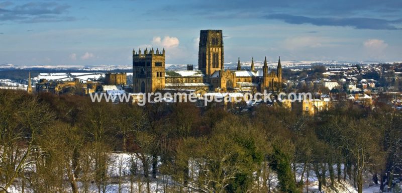 Durham Cathedral in winter,  Durham City,  County Durham