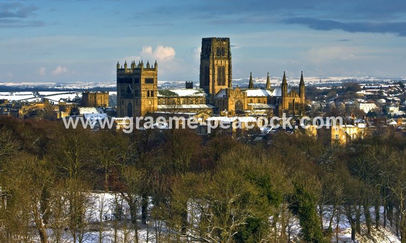 Durham Cathedral in winter,  Durham City,  County Durham