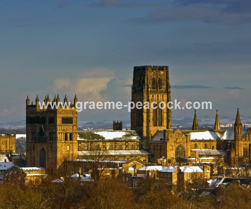 Durham Cathedral in winter,  Durham City,  County Durham
