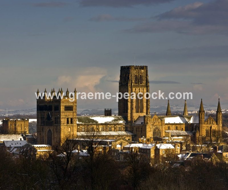 Durham Cathedral in winter,  Durham City,  County Durham