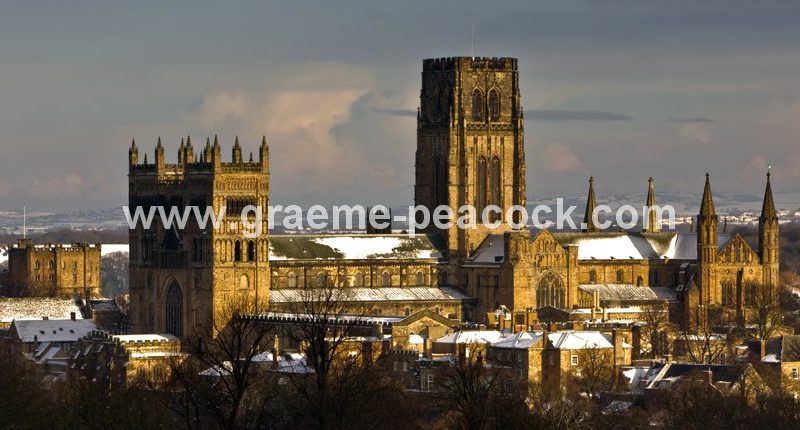 Durham Cathedral in winter,  Durham City,  County Durham
