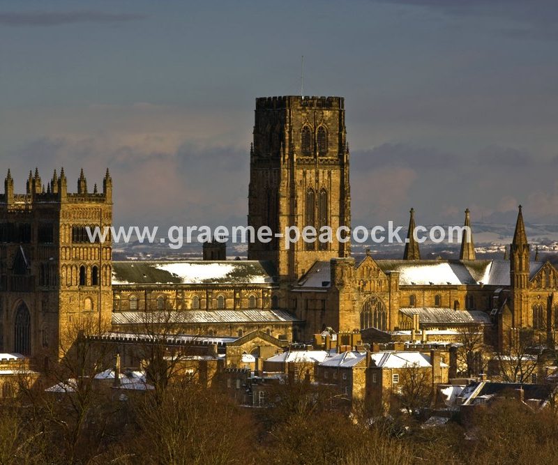 Durham Cathedral in winter,  Durham City,  County Durham