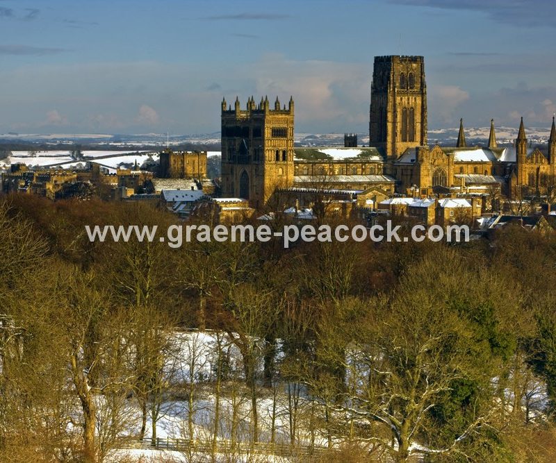 Durham Cathedral in winter,  Durham City,  County Durham