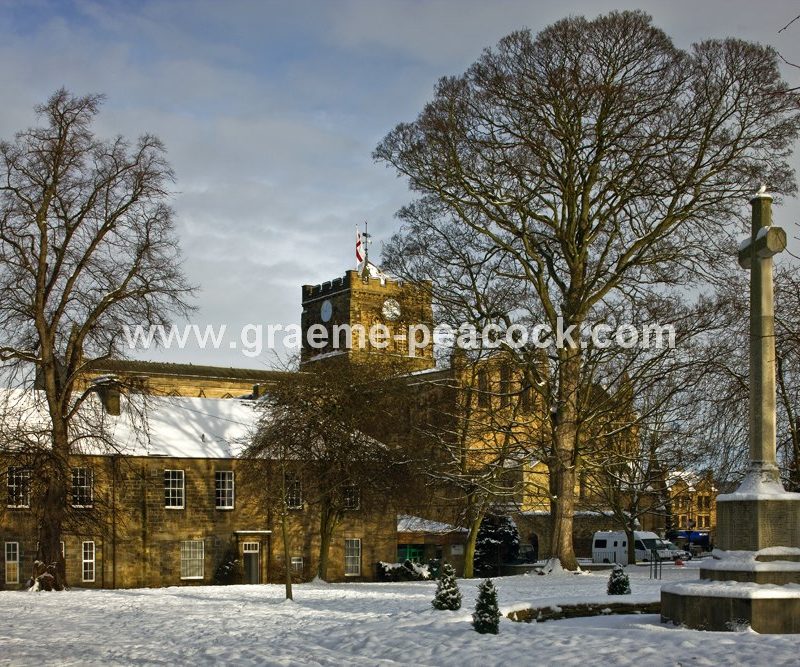 Hexham Abbey in winter,  Hexham,  Northumberland