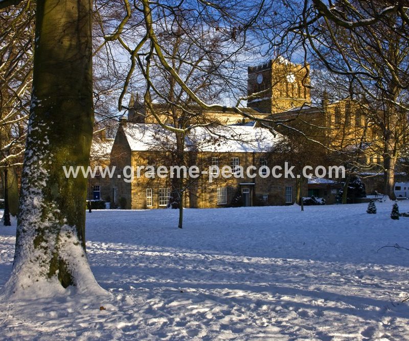 Hexham Abbey in winter,  Hexham,  Northumberland