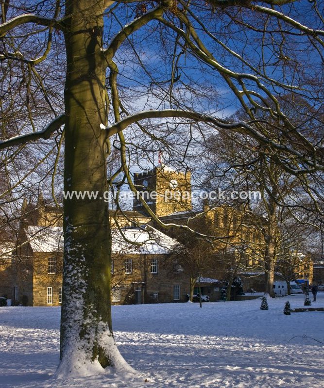 Hexham Abbey in winter,  Hexham,  Northumberland