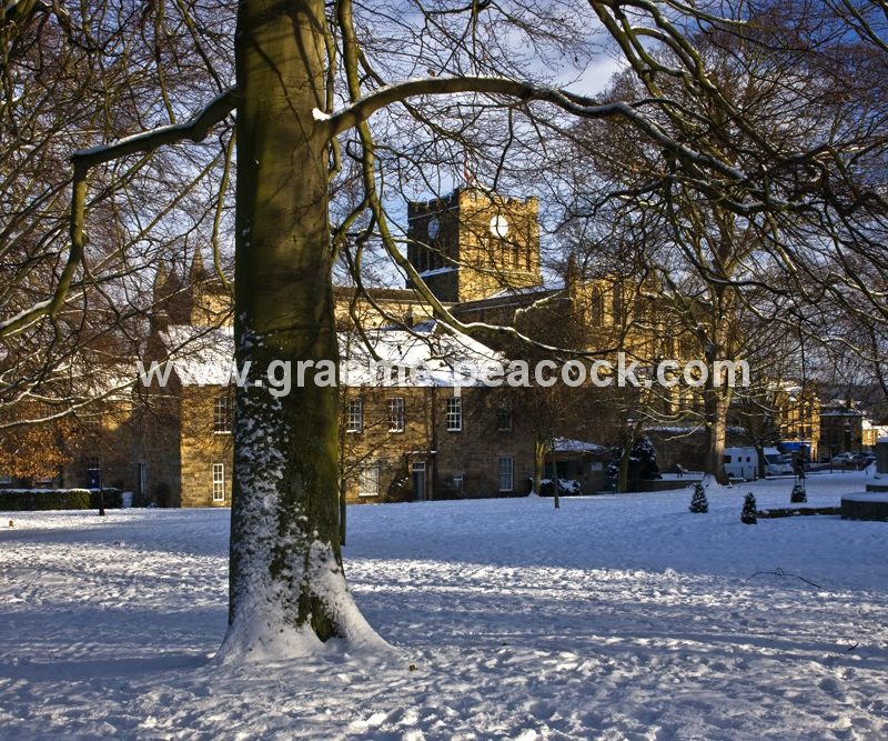 Hexham Abbey in winter,  Hexham,  Northumberland