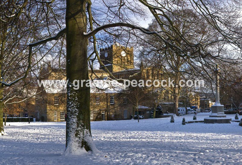 Hexham Abbey in winter,  Hexham,  Northumberland