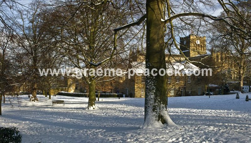 Hexham Abbey in winter,  Hexham,  Northumberland