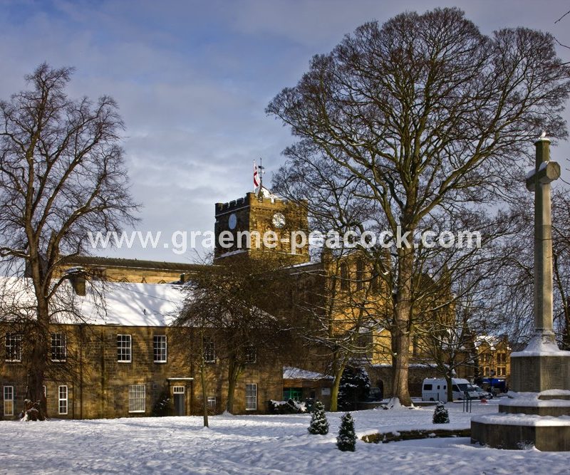 Hexham Abbey in winter,  Hexham,  Northumberland