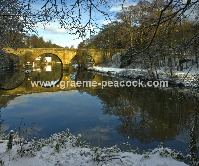 Prebends Bridge and River Wear,  Durham City,  County Durham