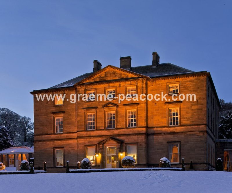 Illuminated Close House, Close House Golf Club and Country club near Wylam, Northumberland