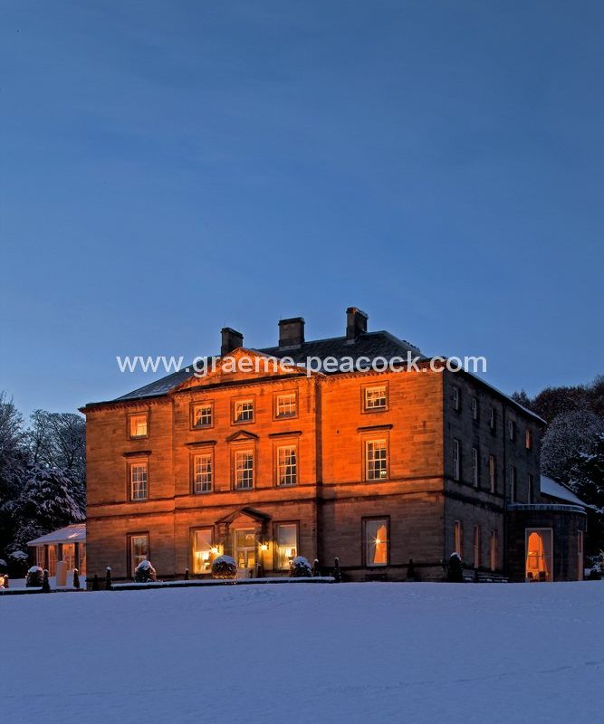 Illuminated Close House, Close House Golf Club and Country club near Wylam, Northumberland