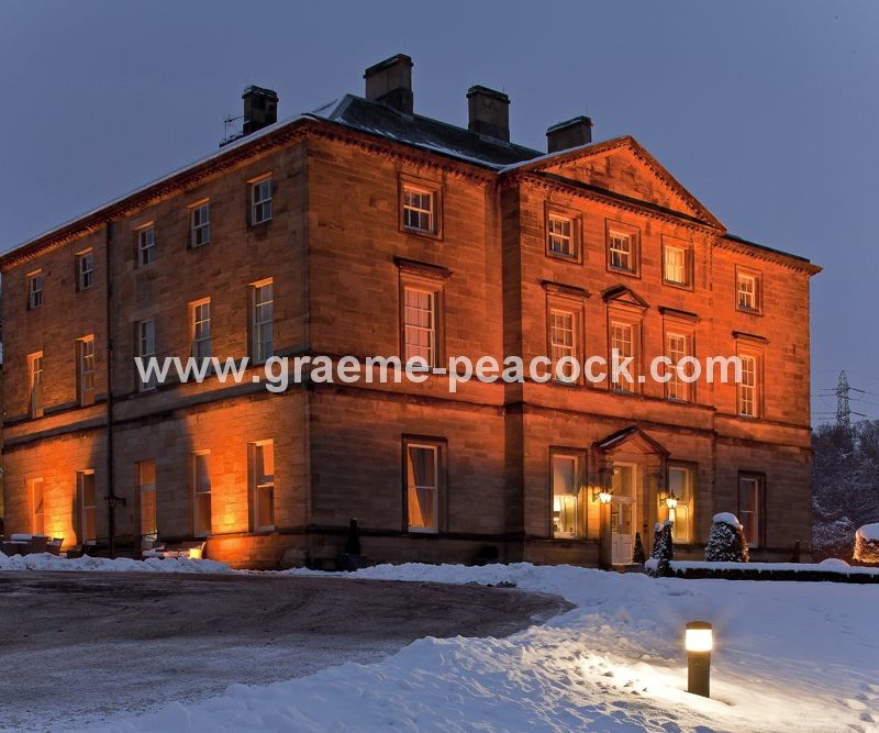 Illuminated Close House, Close House Golf Club and Country club near Wylam, Northumberland