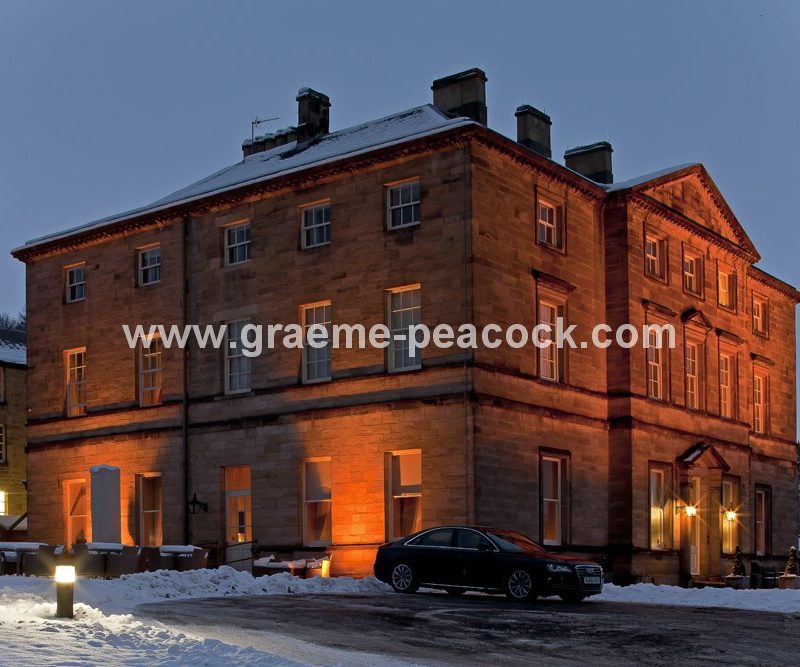 Illuminated Close House, Close House Golf Club and Country club near Wylam, Northumberland