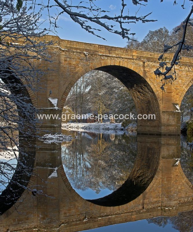 Prebends Bridge in winter, Durham city, County Durham