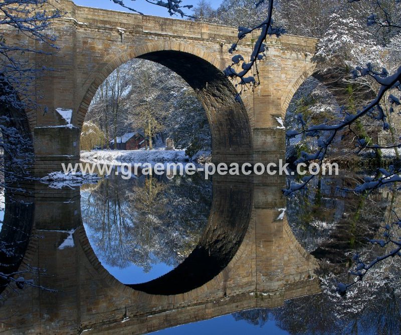 Prebends Bridge in winter, Durham city, County Durham