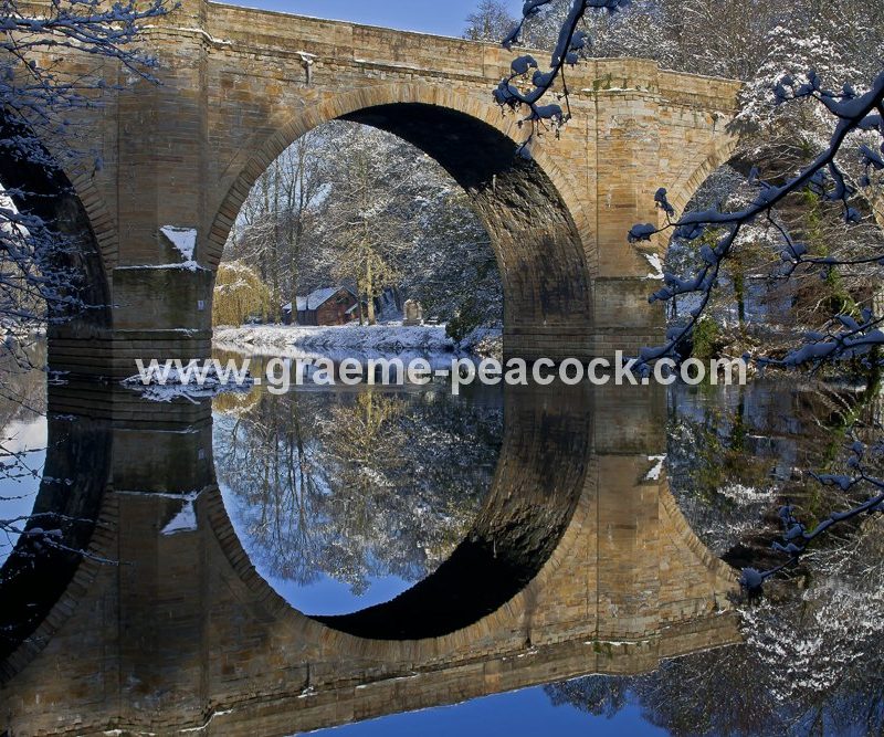 Prebends Bridge in winter, Durham city, County Durham