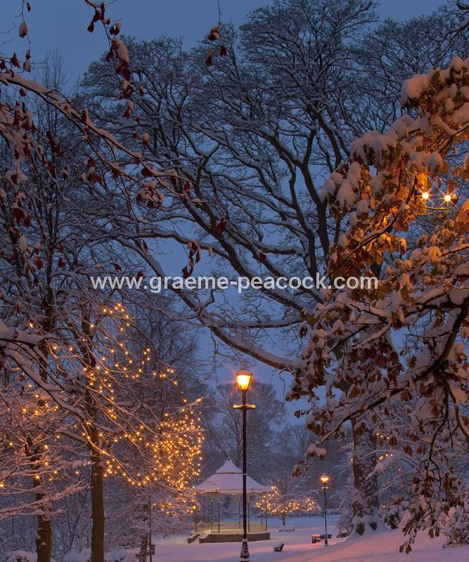 The Bandstand at Christmas, Hexham Parks, Hexham, Northumberland