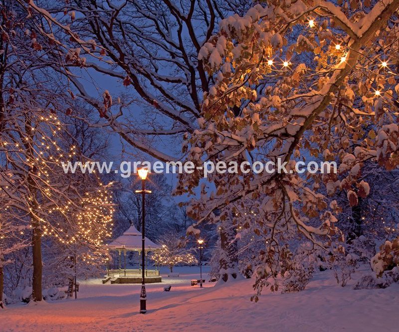 The Bandstand at Christmas, Hexham Parks, Hexham, Northumberland